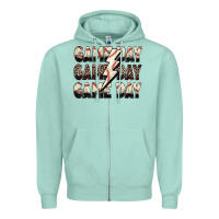 Seafoam game day game day baseball lightning bolt Zipper Hoodie - Zillion Design Studio