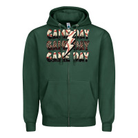 Sports Green game day game day baseball lightning bolt Zipper Hoodie - Zillion Design Studio