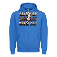 True Royal game day game day baseball lightning bolt Zipper Hoodie - Zillion Design Studio