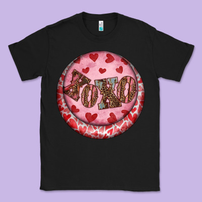 Classic Tee Western valentine's day xoxo round earrings