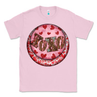 Bubblegum Pink Western valentine's day xoxo round earrings Classic Tee - RanaPortraitStore