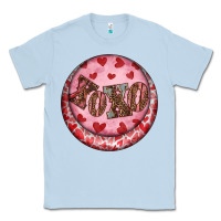 Dusty Blue Western valentine's day xoxo round earrings Classic Tee - RanaPortraitStore