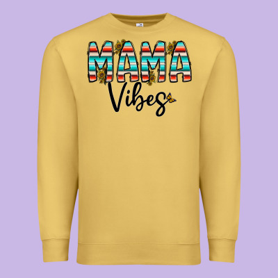 Mama Vibes Premium Sweatshirt Designed By Cowhidedigitalart