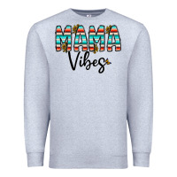 Heather Grey mama vibes Premium Sweatshirt - CowhideDigitalArt