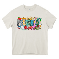 Cream Precschool Teacher Heavy Core Tee - CowhideDigitalArt