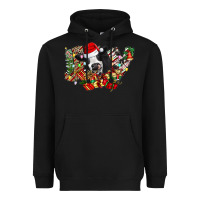 Black Christmas Joy Cow Heavyweight Hoodie - CowhideDigitalArt