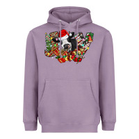 Lavender Christmas Joy Cow Heavyweight Hoodie - CowhideDigitalArt