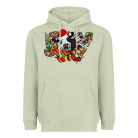 Matcha Christmas Joy Cow Heavyweight Hoodie - CowhideDigitalArt