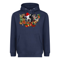 Navy Christmas Joy Cow Heavyweight Hoodie - CowhideDigitalArt