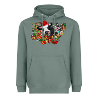 Sage Christmas Joy Cow Heavyweight Hoodie - CowhideDigitalArt