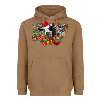 Toasted Coconut Christmas Joy Cow Heavyweight Hoodie - CowhideDigitalArt