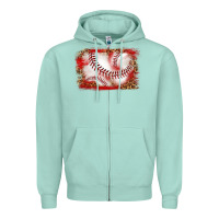 Seafoam baseball background Zipper Hoodie - texasbilliewilder