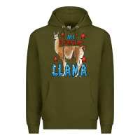 Army Green All American Llama Premium Hoodie - LillyAllenDesigns