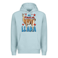 Blue Mist All American Llama Premium Hoodie - LillyAllenDesigns