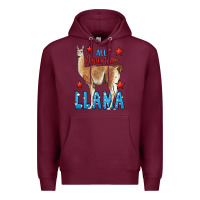 Burgundy All American Llama Premium Hoodie - LillyAllenDesigns