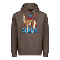 Coffee All American Llama Premium Hoodie - LillyAllenDesigns