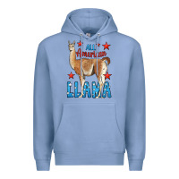 Colony Blue All American Llama Premium Hoodie - LillyAllenDesigns