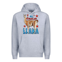 Heather Grey All American Llama Premium Hoodie - LillyAllenDesigns