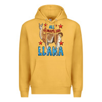 Mustard All American Llama Premium Hoodie - LillyAllenDesigns
