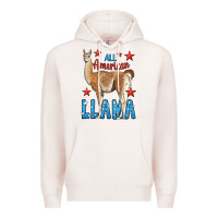 Pale Pink All American Llama Premium Hoodie - LillyAllenDesigns