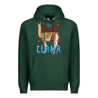Sports Green All American Llama Premium Hoodie - LillyAllenDesigns