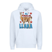 White All American Llama Premium Hoodie - LillyAllenDesigns