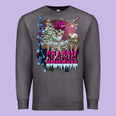 Freezing Season Skeleton Premium Sweatshirt Designed By Fadigitalartstudio