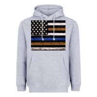 Heather Grey Back to blue USA flag leopard police 20oz tumbler Heavyweight Hoodie - Neo Western