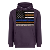 Plum Back to blue USA flag leopard police 20oz tumbler Heavyweight Hoodie - Neo Western