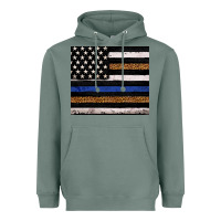 Sage Back to blue USA flag leopard police 20oz tumbler Heavyweight Hoodie - Neo Western