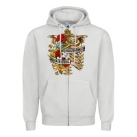 Dove Grey Kinda Emotionless Kinda Emotional Skeleton Zipper Hoodie - RanaPortraitStore