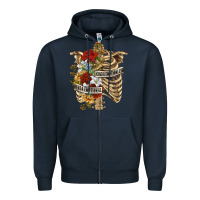 Navy Kinda Emotionless Kinda Emotional Skeleton Zipper Hoodie - RanaPortraitStore