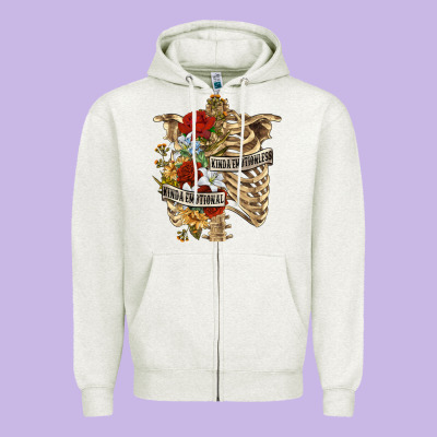 Zipper Hoodie Kinda Emotionless Kinda Emotional Skeleton