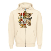 Sandshell Kinda Emotionless Kinda Emotional Skeleton Zipper Hoodie - RanaPortraitStore
