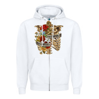 White Kinda Emotionless Kinda Emotional Skeleton Zipper Hoodie - RanaPortraitStore