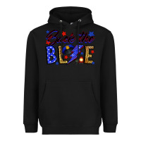 Black Back the blue with lightning bolt Heavyweight Hoodie - Neo Western