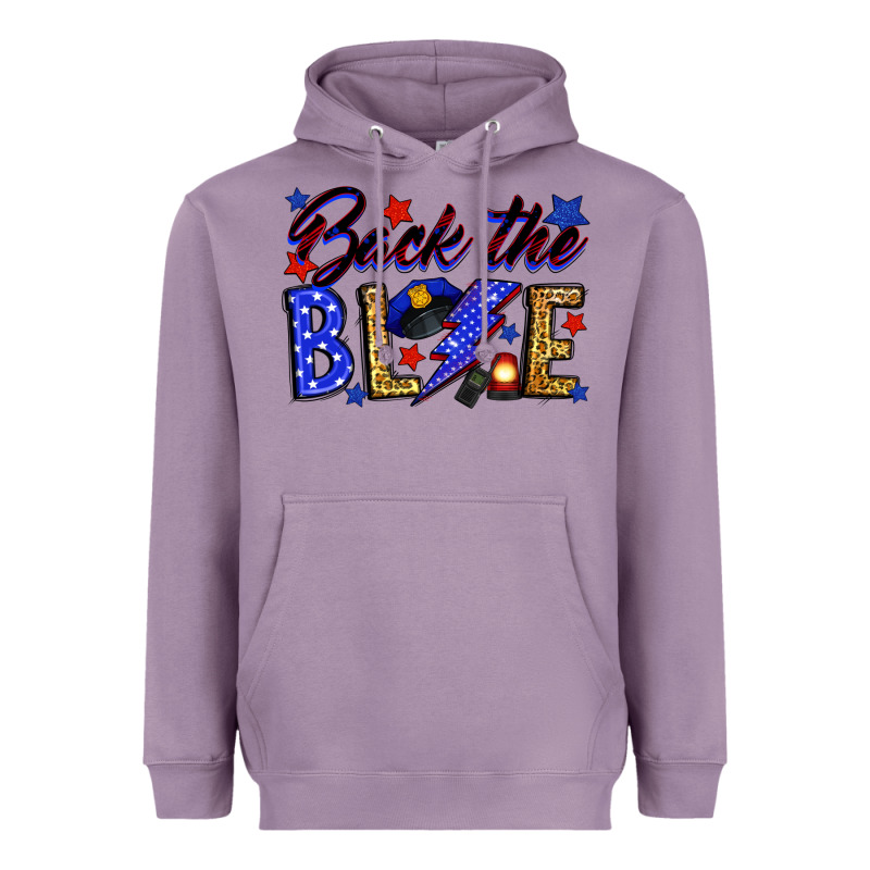 Back The Blue With Lightning Bolt Heavyweight Hoodie by Neo Western | Teevron