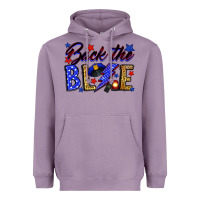 Lavender Back the blue with lightning bolt Heavyweight Hoodie - Neo Western