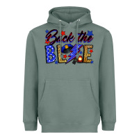 Sage Back the blue with lightning bolt Heavyweight Hoodie - Neo Western