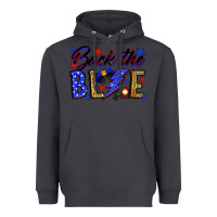 Smoke Back the blue with lightning bolt Heavyweight Hoodie - Neo Western