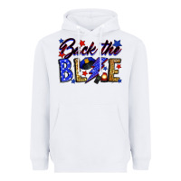 White Back the blue with lightning bolt Heavyweight Hoodie - Neo Western