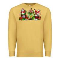 Antique Gold coffee cups with santa claus Premium Sweatshirt - FaDigitalArtStudio