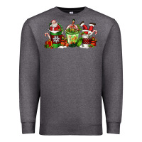 Charcoal Heather coffee cups with santa claus Premium Sweatshirt - FaDigitalArtStudio