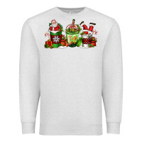 Oatmeal Heather coffee cups with santa claus Premium Sweatshirt - FaDigitalArtStudio