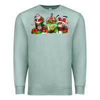 Seafoam coffee cups with santa claus Premium Sweatshirt - FaDigitalArtStudio