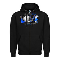 Black for the love of the game volleyball Zipper Hoodie - Zillion Design Studio