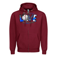 Burgundy for the love of the game volleyball Zipper Hoodie - Zillion Design Studio