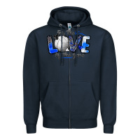 Navy for the love of the game volleyball Zipper Hoodie - Zillion Design Studio