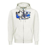 Oatmeal Heather for the love of the game volleyball Zipper Hoodie - Zillion Design Studio