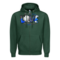 Sports Green for the love of the game volleyball Zipper Hoodie - Zillion Design Studio